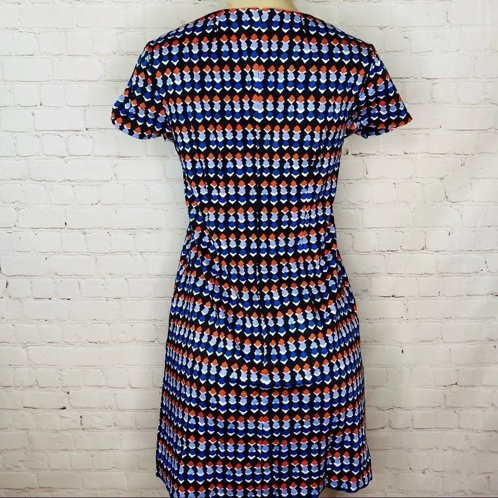 Shoshanna Geometric Print Short Sleeve Shift Dress size 2